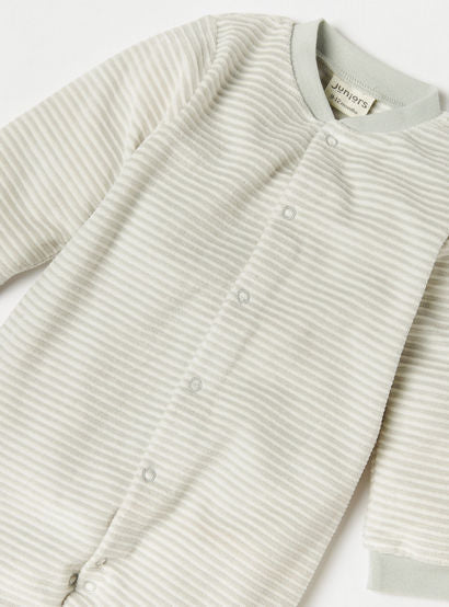 Juniors Striped Closed Feet Sleepsuit with Long Sleeves-baby-girls-clothing-nightwear-sleepsuits-image-2