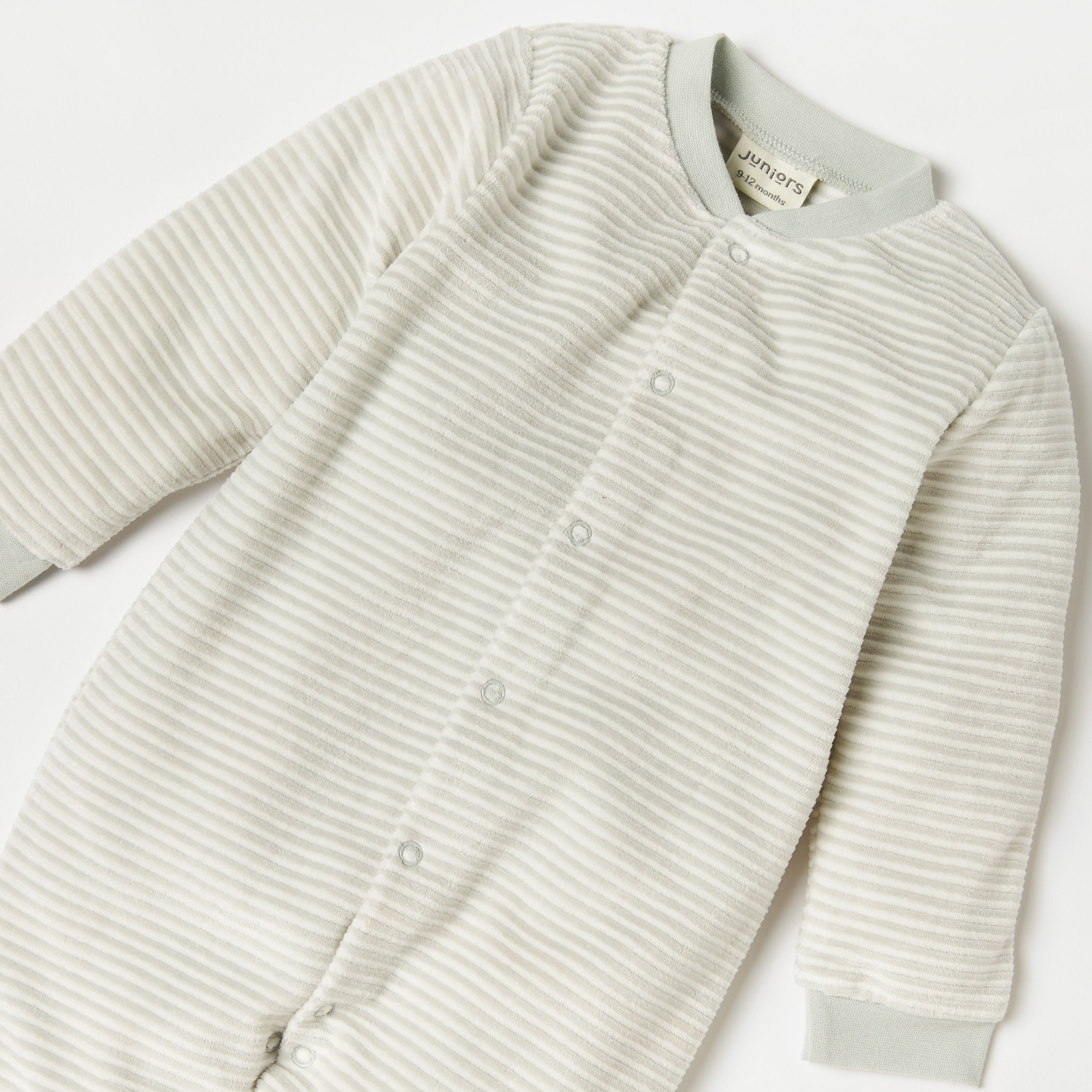 Juniors Striped Closed Feet Sleepsuit with Long Sleeves