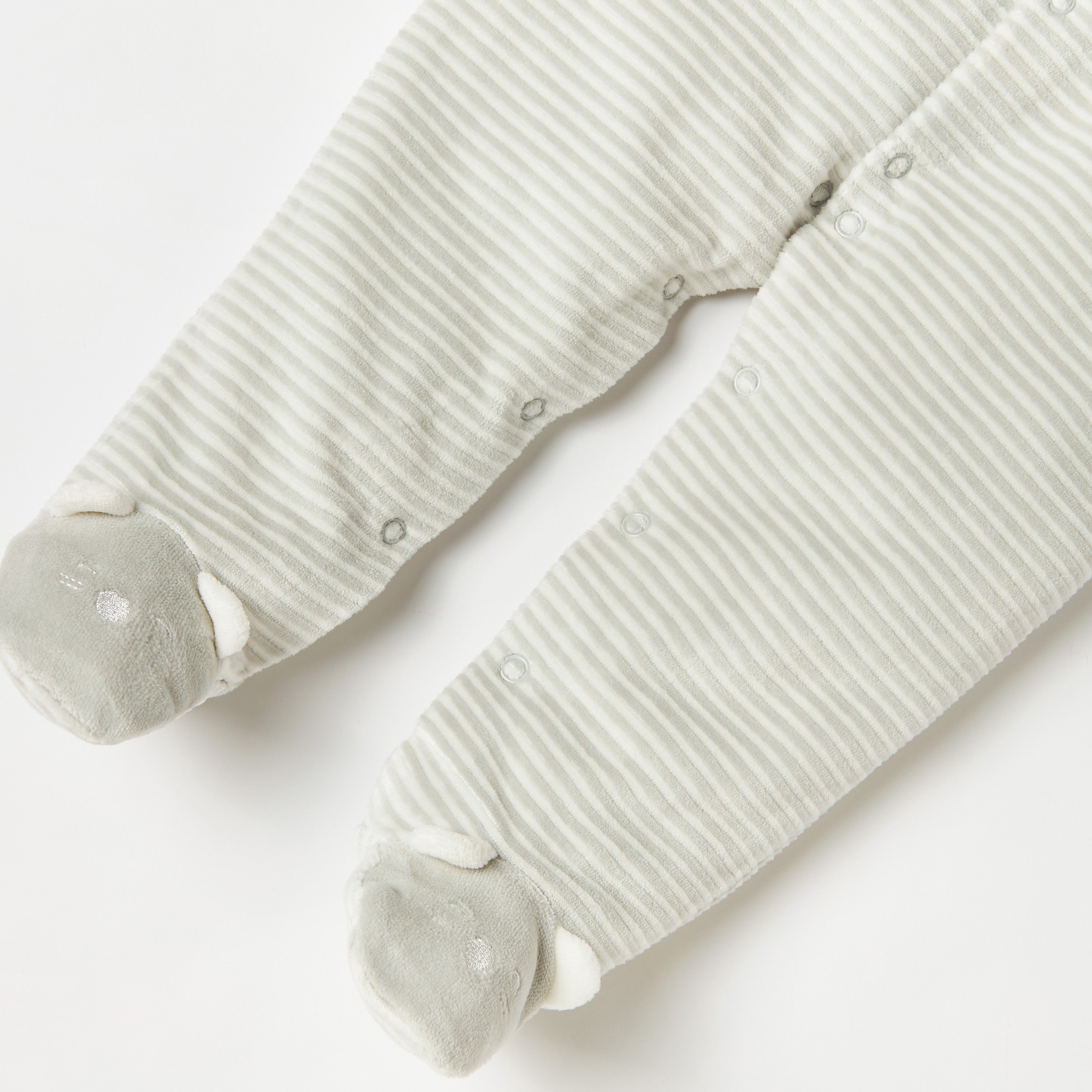 Juniors Striped Closed Feet Sleepsuit with Long Sleeves