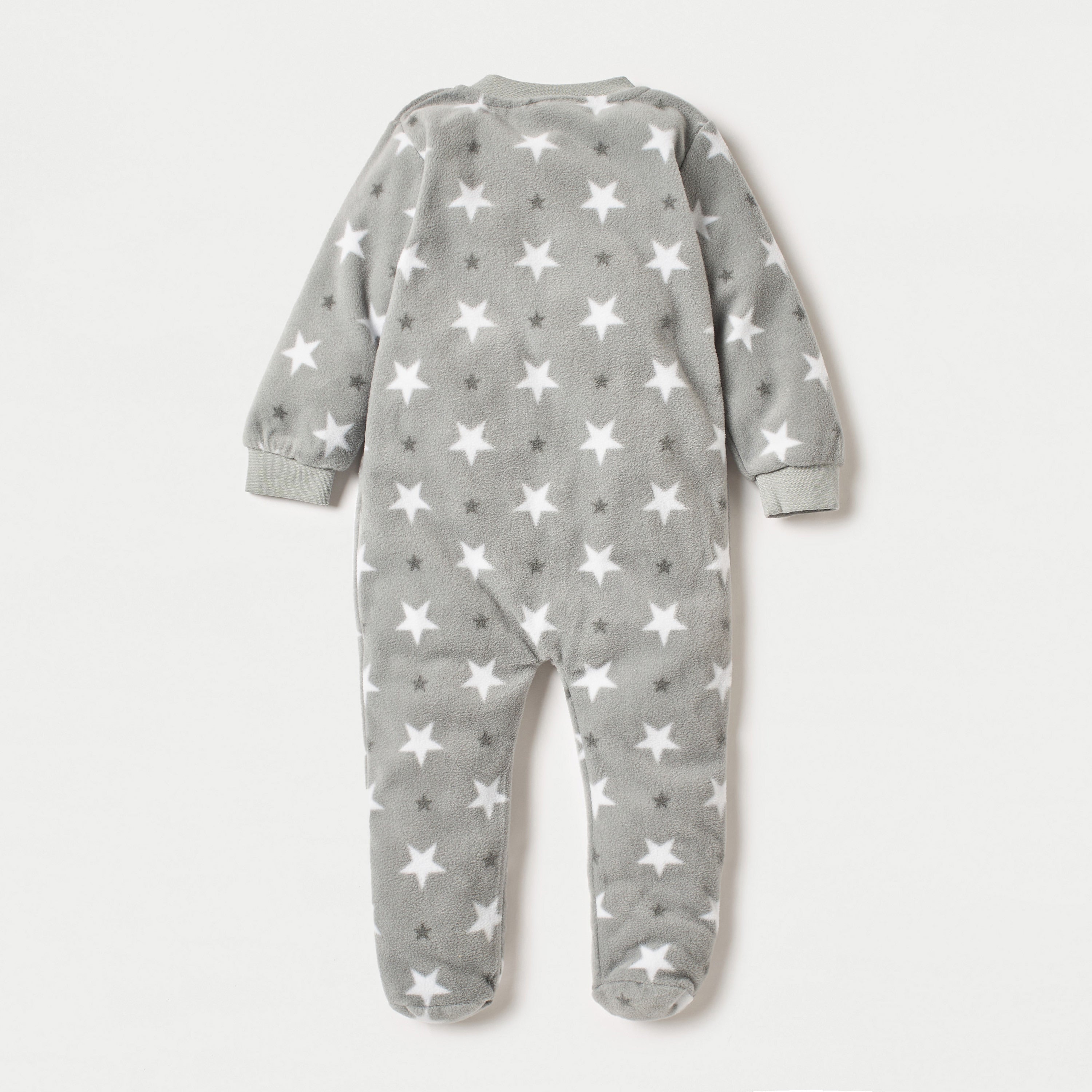 Juniors All-Over Star Print Fleece Sleepsuit with Zip Closure