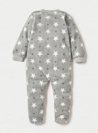 Juniors All-Over Star Print Fleece Sleepsuit with Zip Closure-baby-girls-clothing-nightwear-sleepsuits-image-2