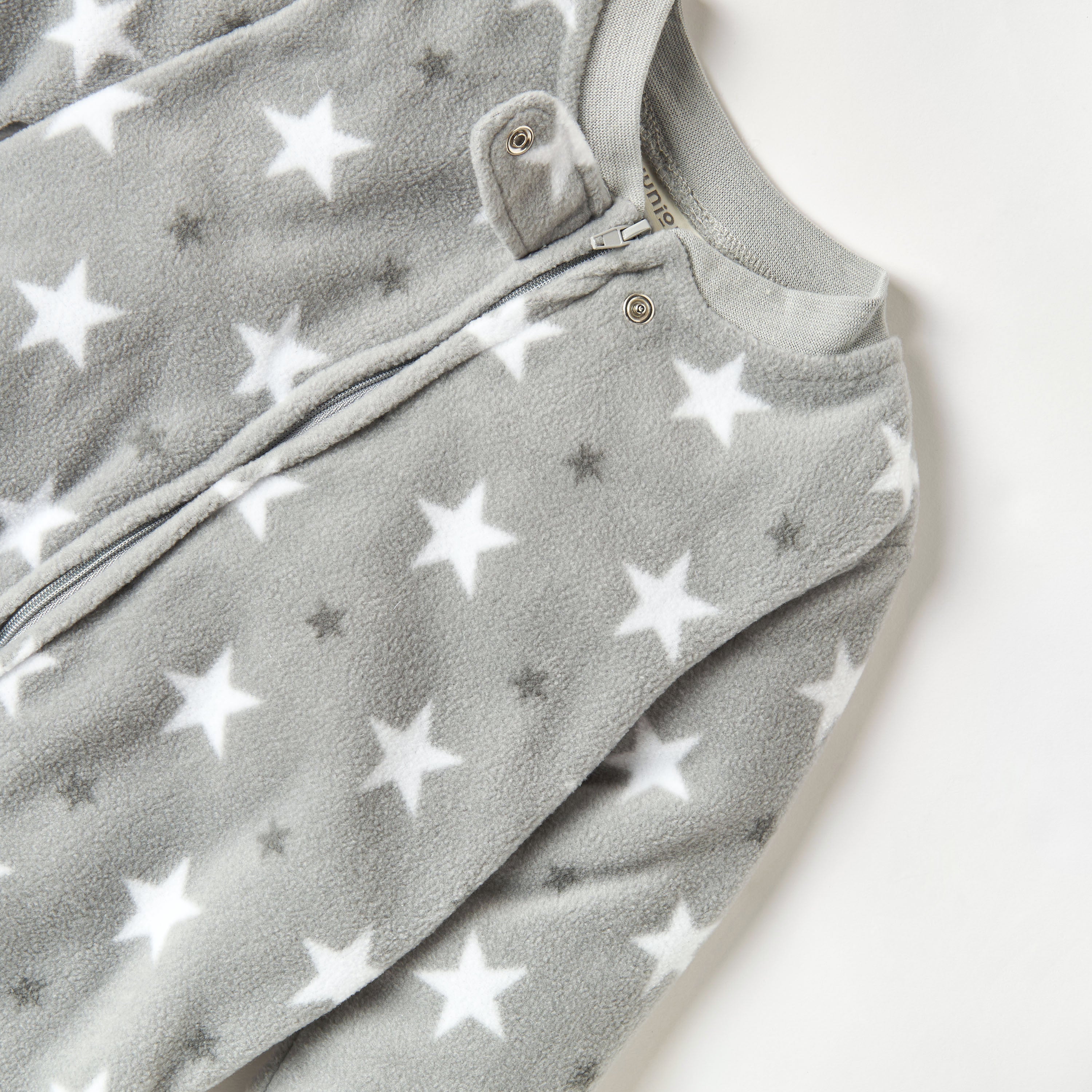 Juniors All-Over Star Print Fleece Sleepsuit with Zip Closure