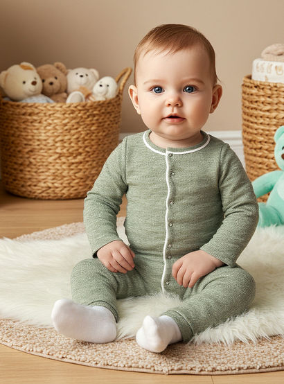 Juniors Textured Sleepsuit with Long Sleeves-baby-boys-clothing-nightwear-sleepsuits-image-5