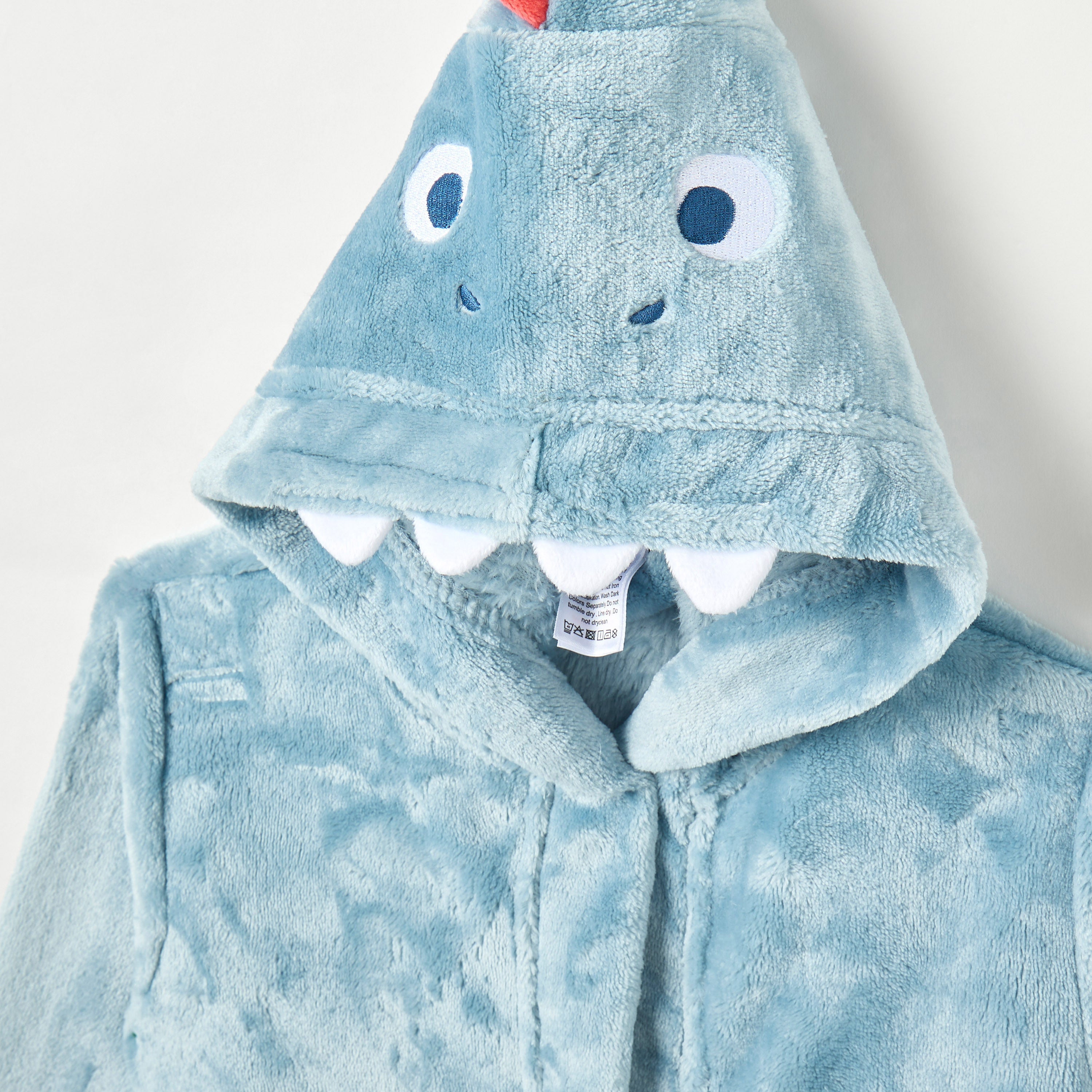 Juniors Dinosaur Hooded Bathrobe with Belt and Pockets