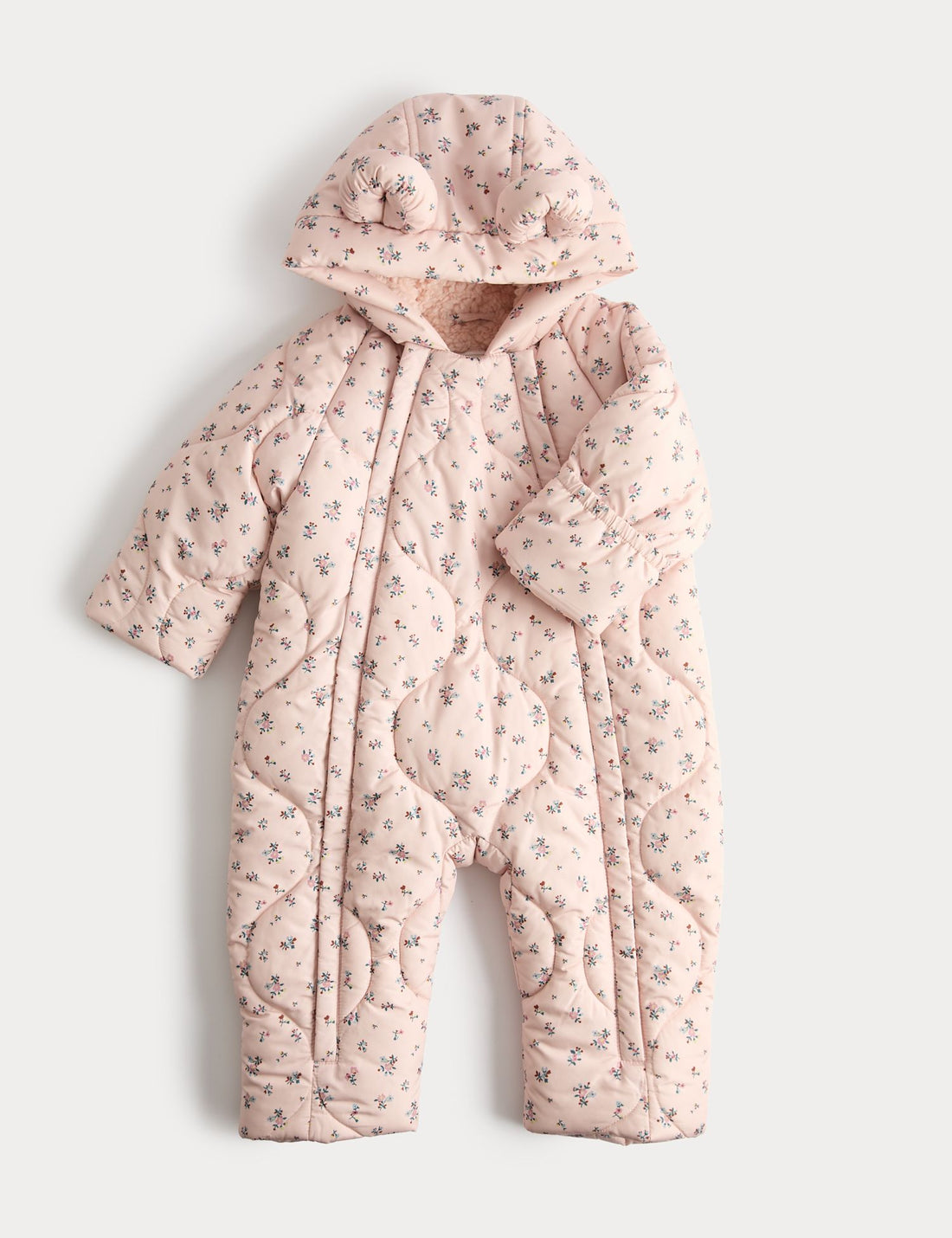 Ditsy Floral Quilted Snowsuit (0-3 Yrs)