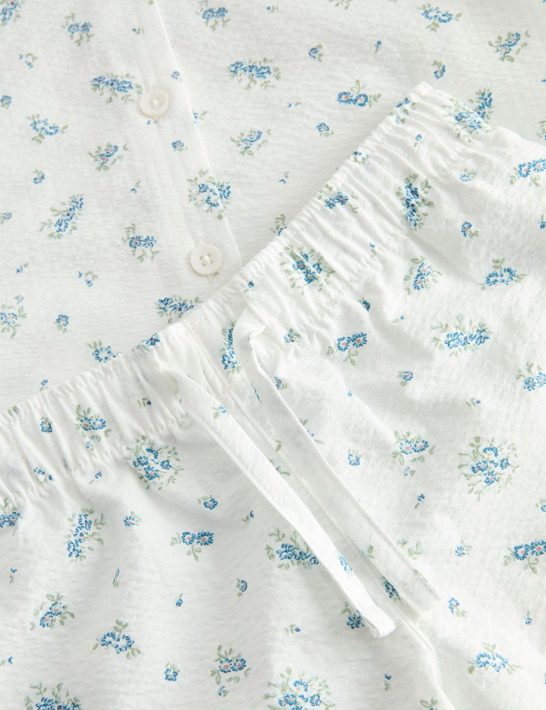 Pure Cotton Ditsy Floral Seersucker Pyjamas (1-8 Yrs)
