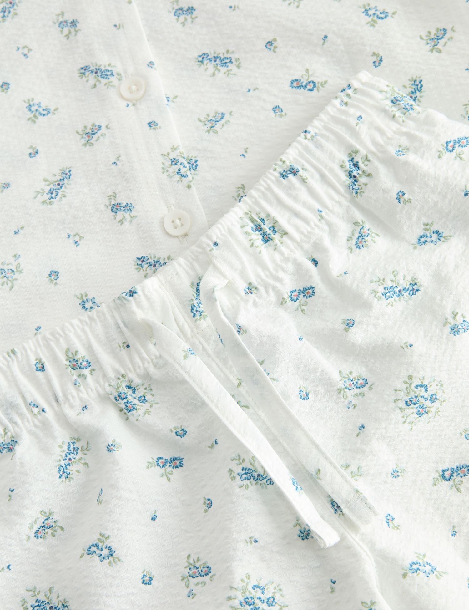 Pure Cotton Ditsy Floral Seersucker Pyjamas (1-8 Yrs)