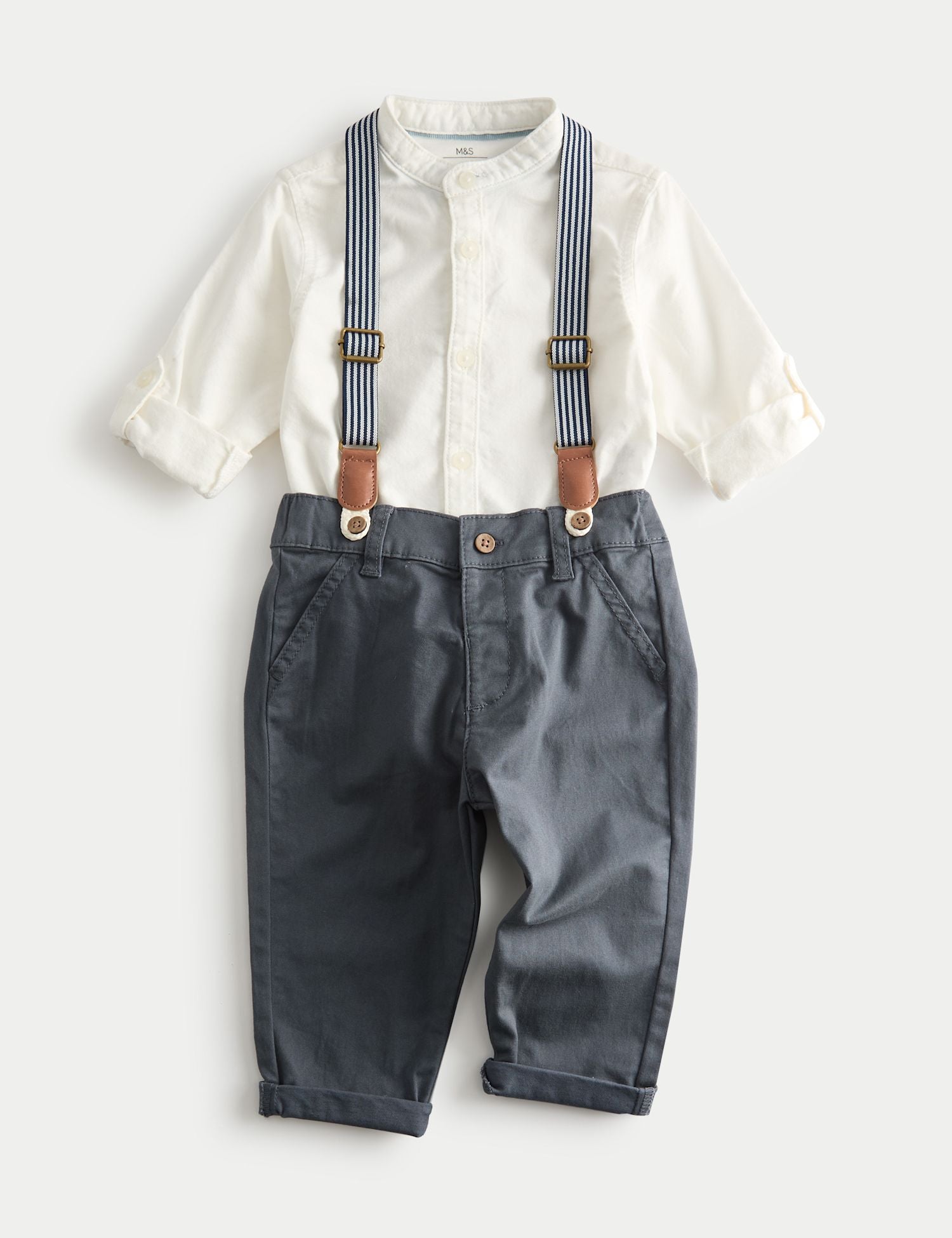 3pc Cotton Rich Top & Bottom Outfit (0-36 Mths) - WHITE MIX / 12-18 Months