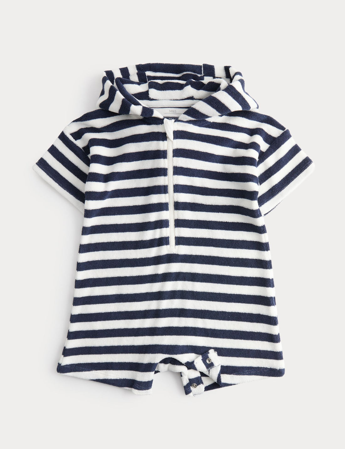 Pure Cotton Striped Towelling All in One (0-3 Yrs) - NAVY / 18-36 Months