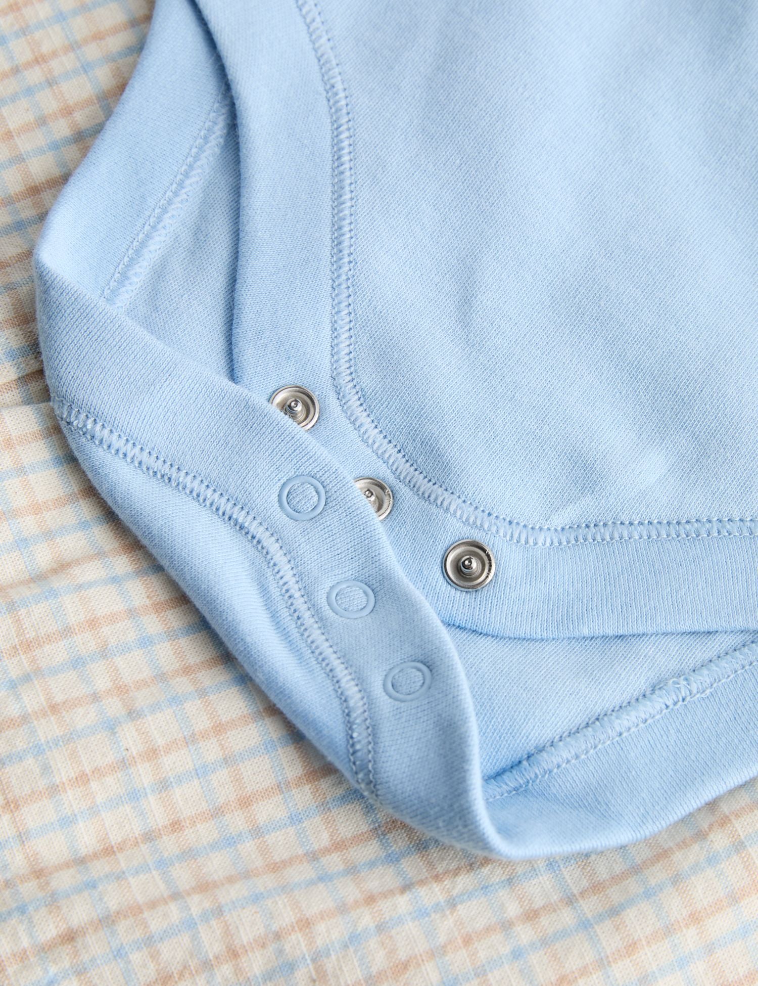 2 Piece Pure Cotton Checked Bibshort Outfit (0-3 Yrs)