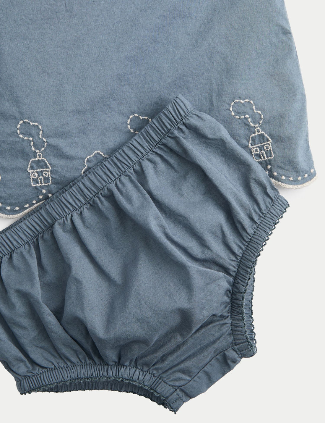 2 Piece Pure Cotton Embroidered Outfit (0-12 Mths)