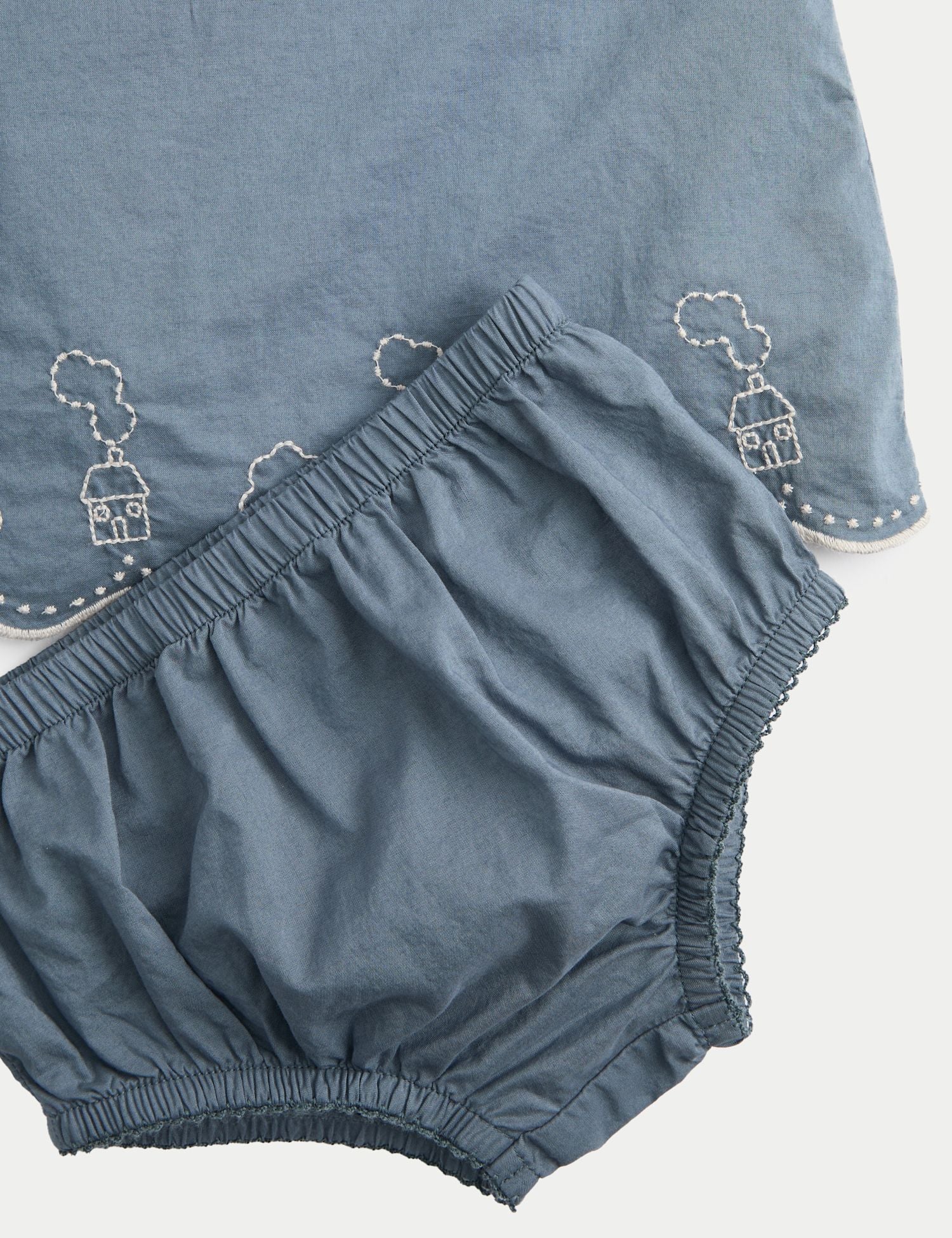 2 Piece Pure Cotton Embroidered Outfit (0-12 Mths)