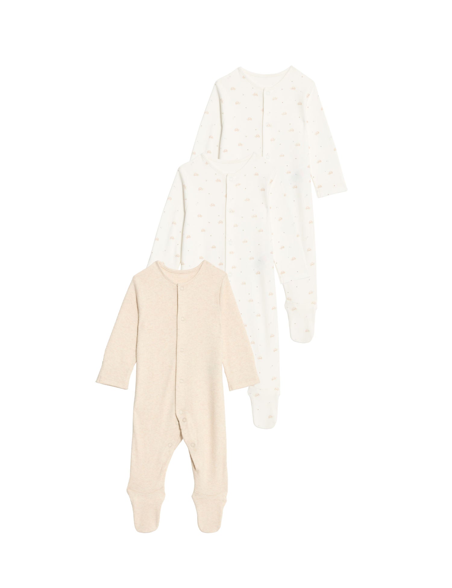 3 Pack Pure Cotton Turtle Sleepsuits (0-3 Yrs)