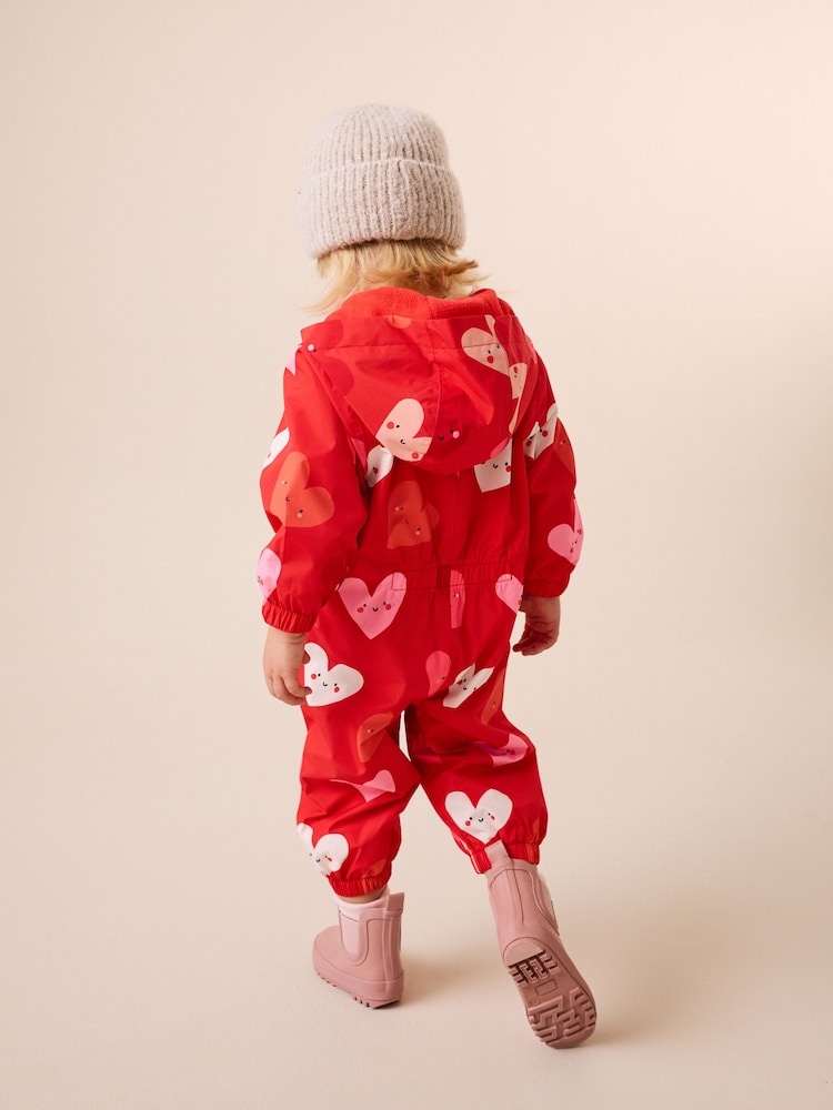 Red Heart Waterproof Printed Puddlesuit
