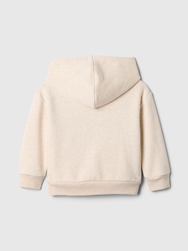 babyGap Relaxed Logo Graphic Hoodie - Cream And Beige / 12-18M