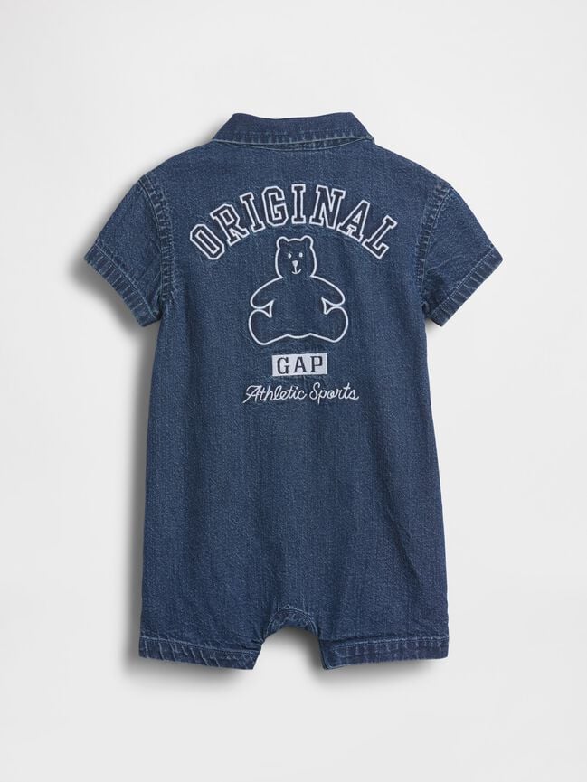 baby denim gap logo shorty one piece