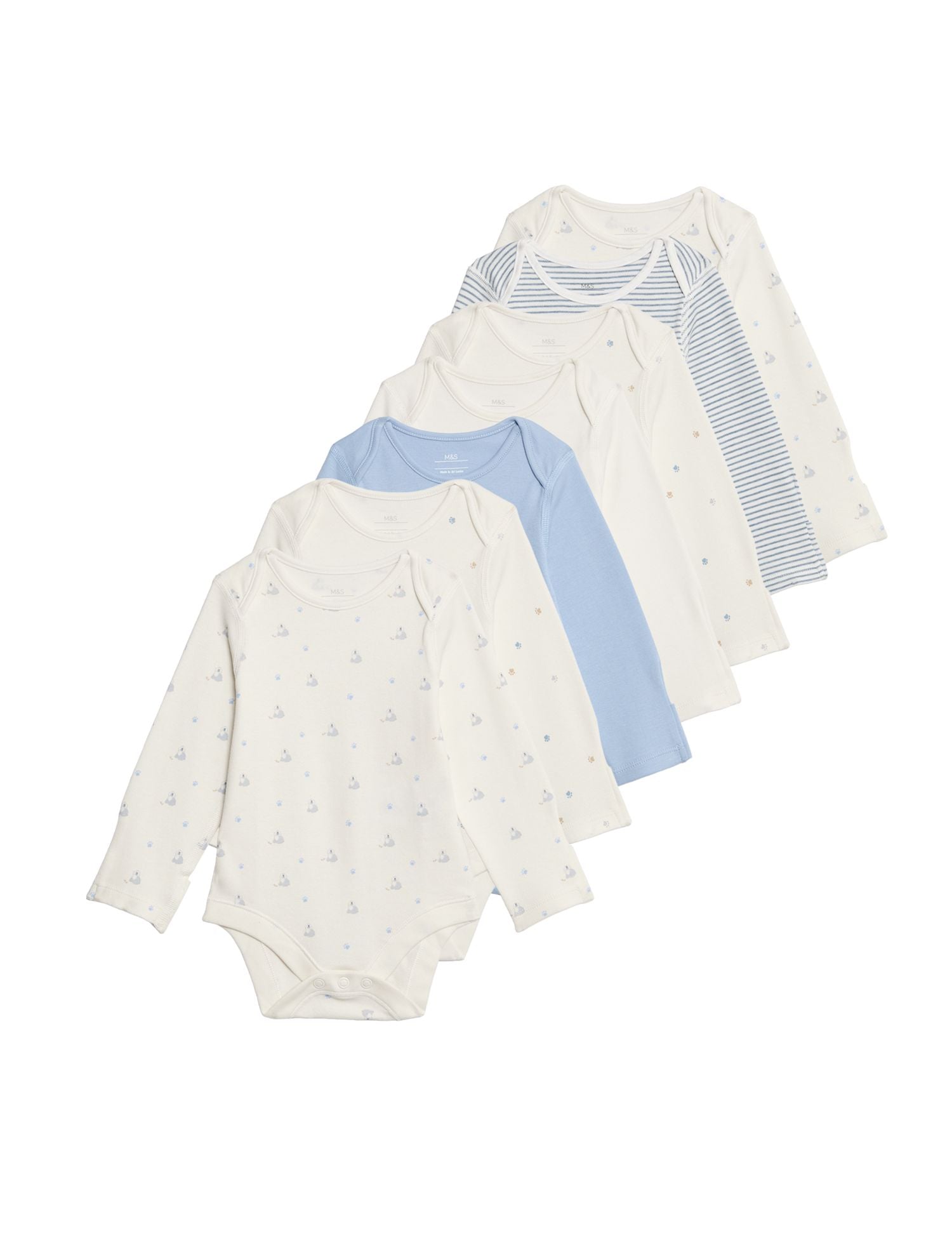 7 Pack Cotton Rich Bodysuits (0-3 Yrs)