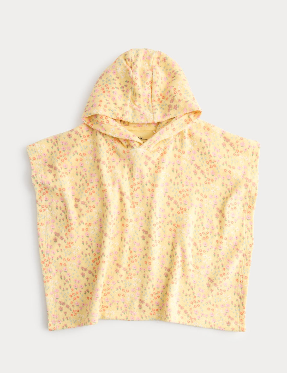 Pure Cotton Ditsy Floral Towel Poncho (0-3 Yrs) - MULTI / 18-36 Months