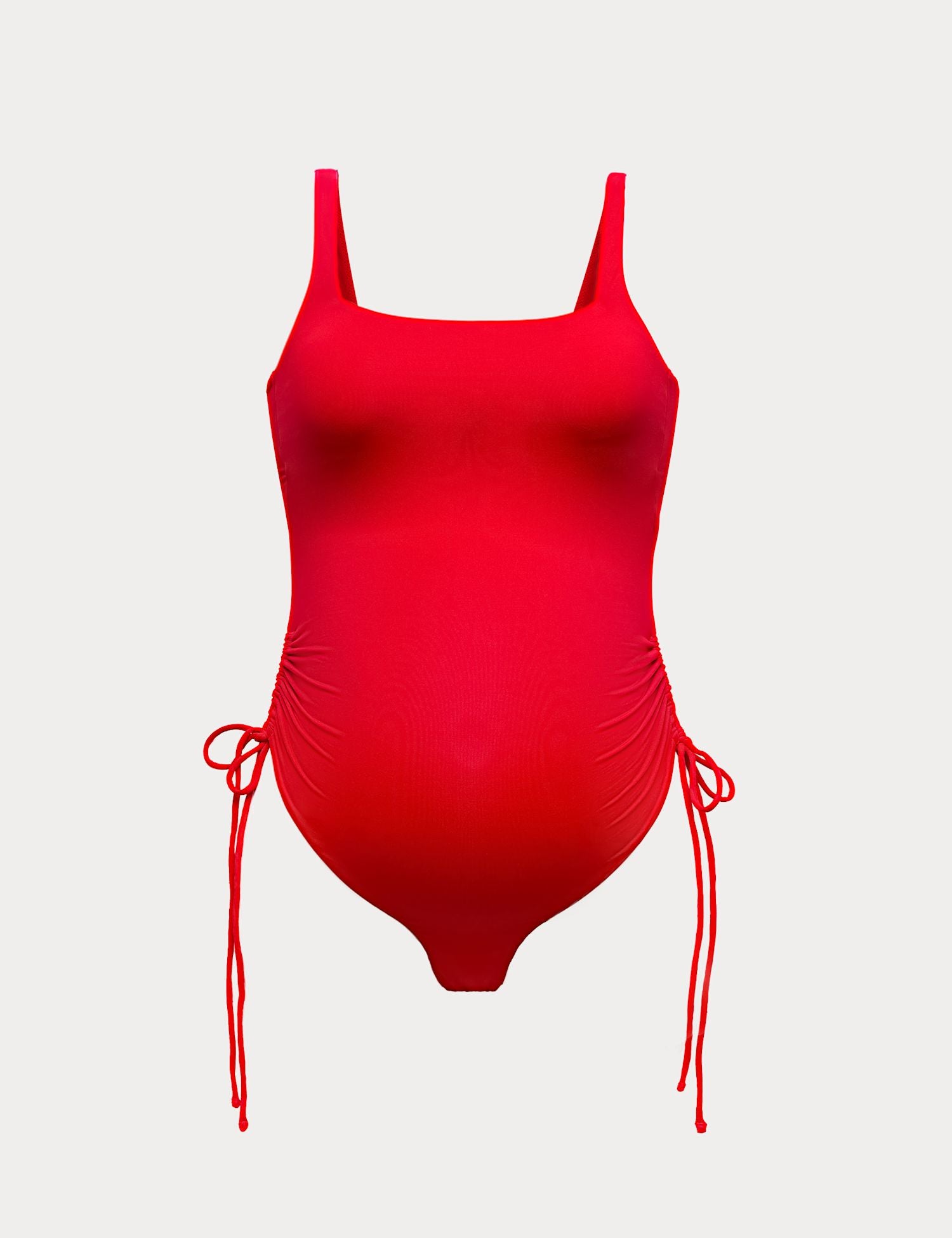Maternity Drawstring Square Neck Swimsuit