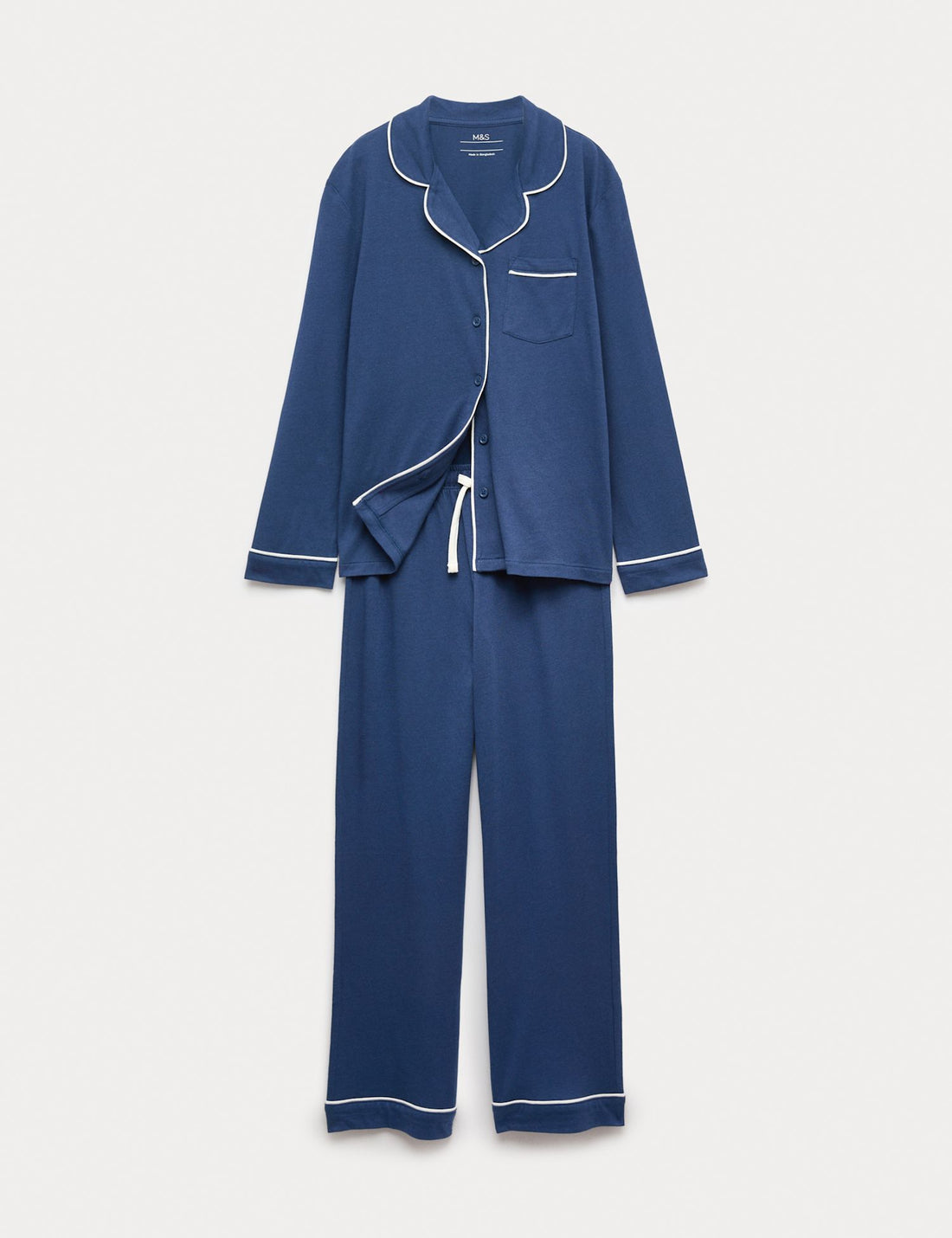Cotton Modal Blend Piped Pyjamas (3-16 Yrs)