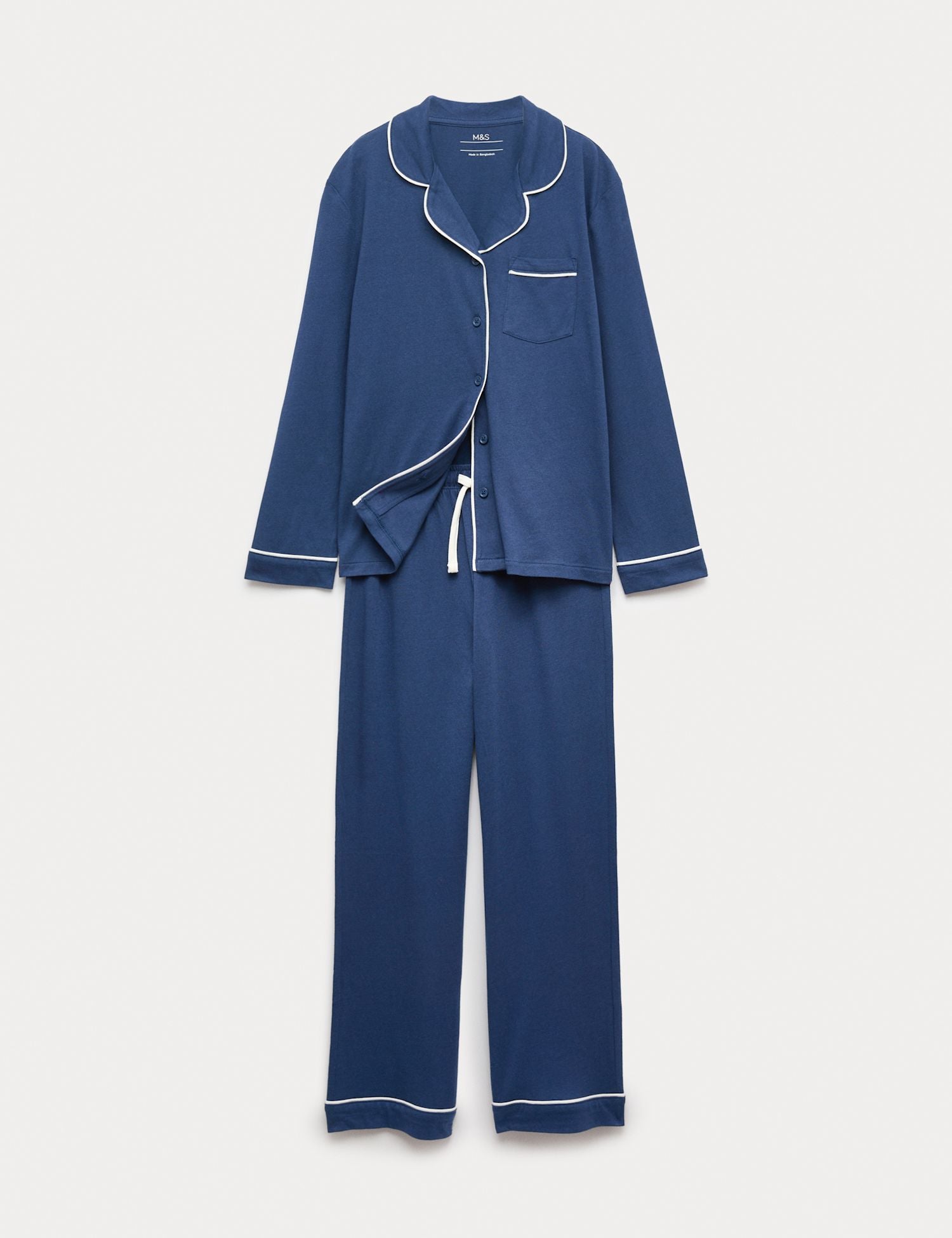 Cotton Modal Blend Piped Pyjamas (3-16 Yrs)