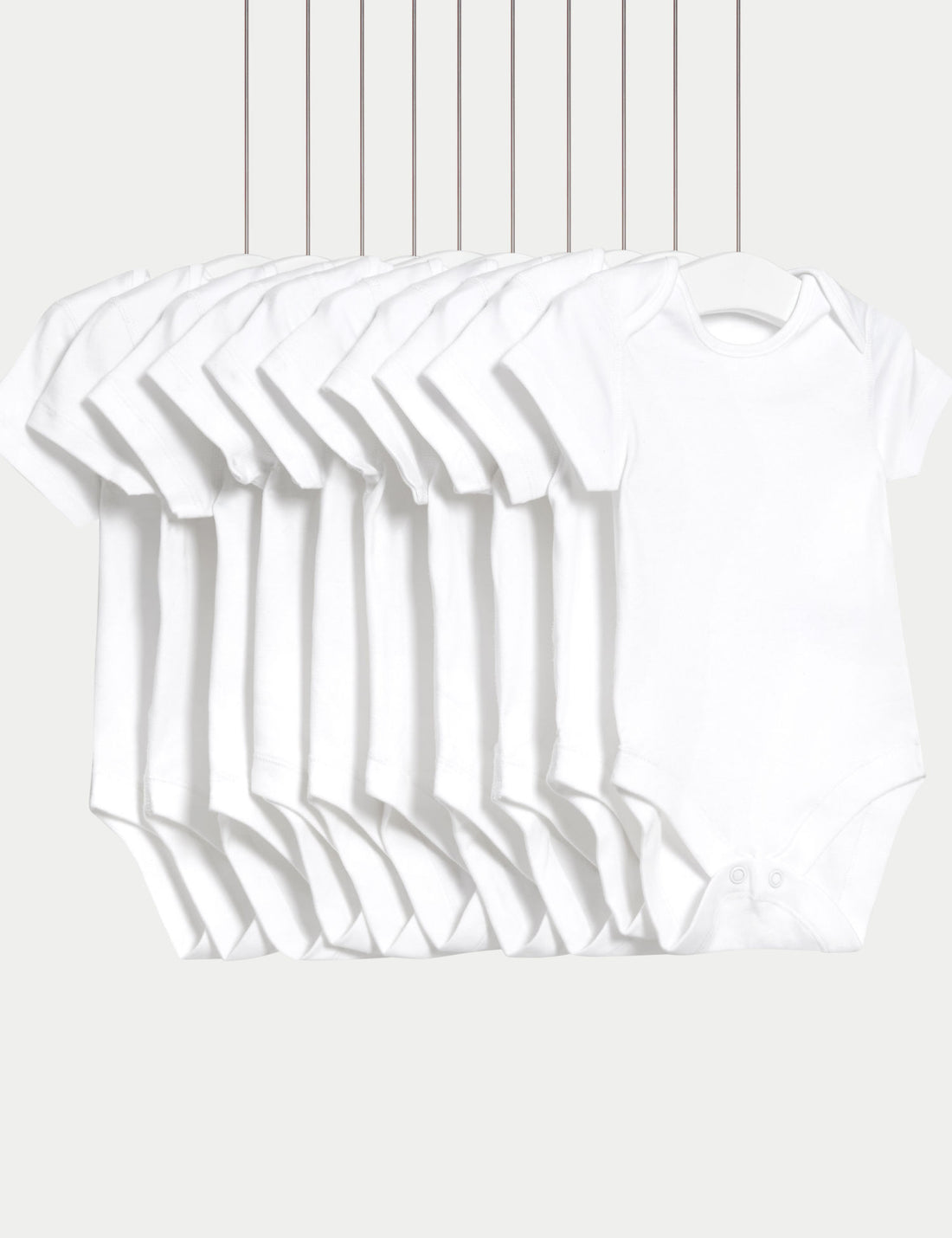 10 Pack Pure Cotton Short Sleeve Bodysuits (6&