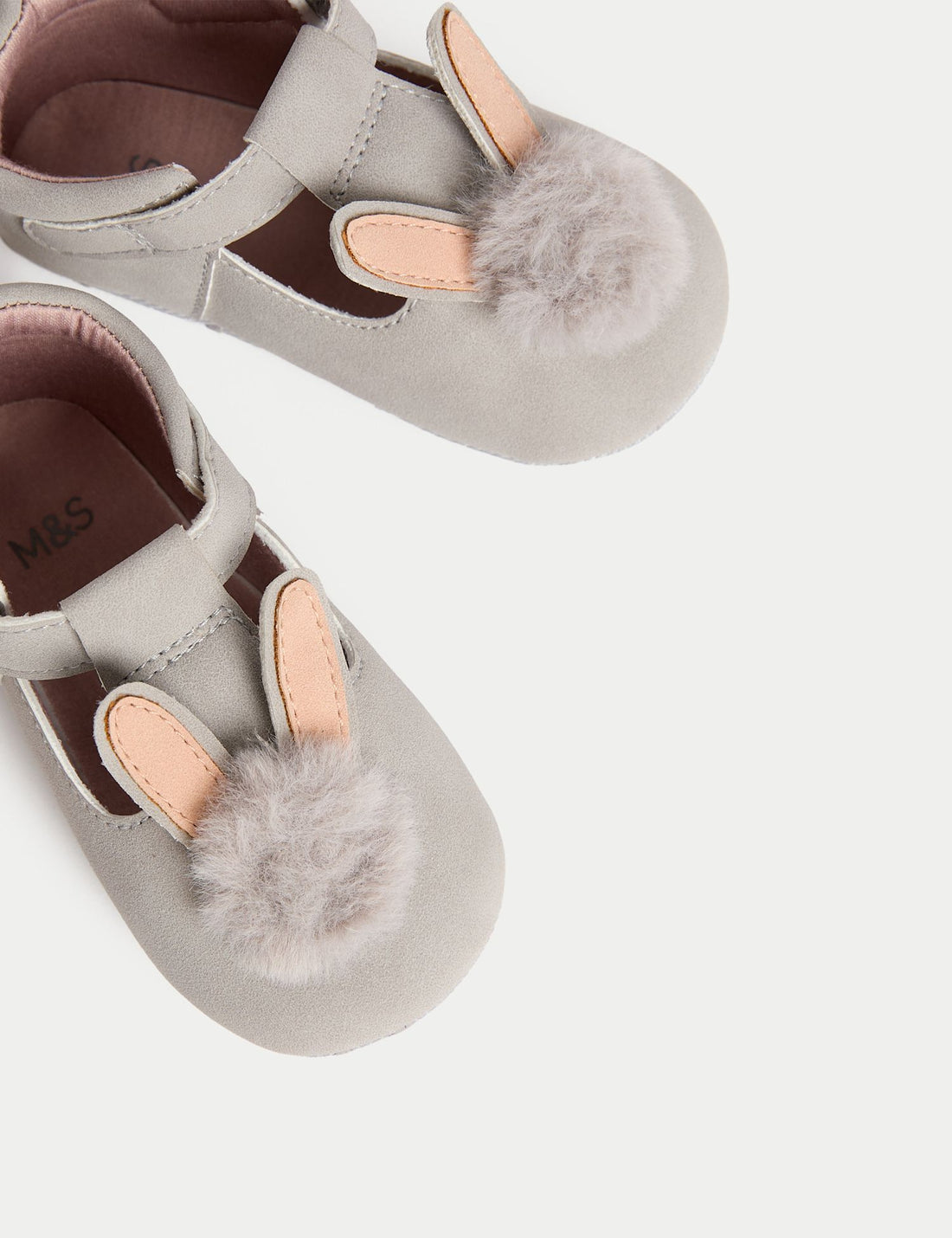 Baby Riptape Pram Shoes (0-18 Months) - GREY / 6-12 Months