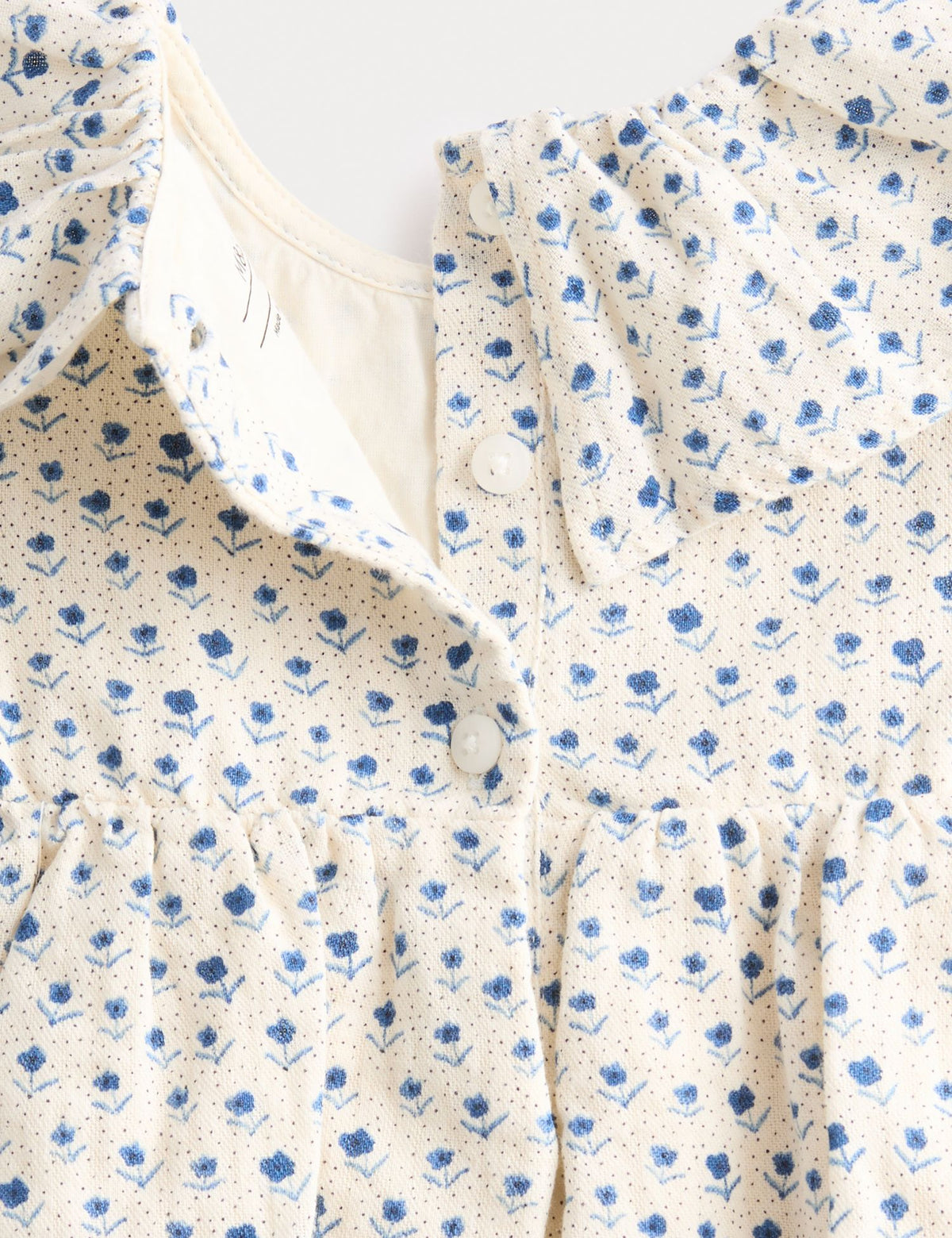 2Pc Cotton Blue Ditsy Dress With Tights