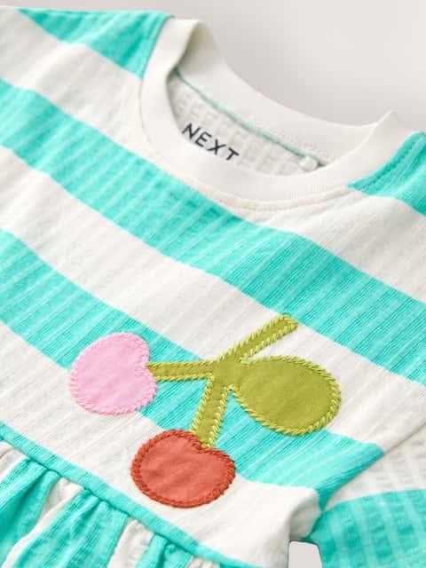 Turquoise Stripe Jersey Dress (3mths-7yrs)