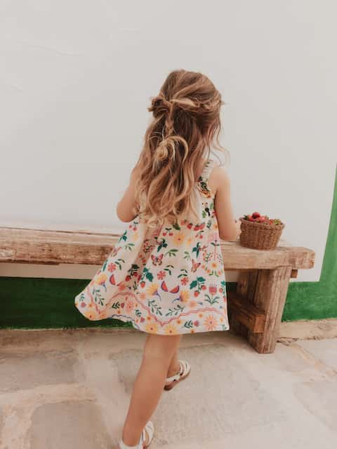 Mirror Print Crochet Trim Textured Dress (3mths-8yrs)