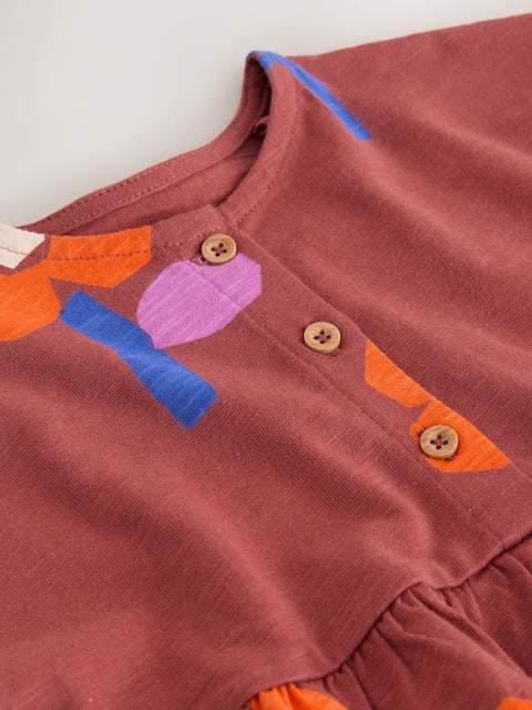 Retro Orange Jersey Dress (3mths-7yrs)