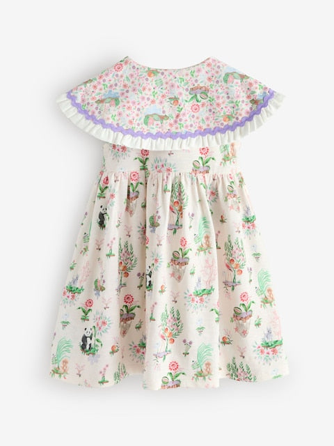 Cream Cath Kidston Short Sleeve Collared Dress (3mths-7yrs)