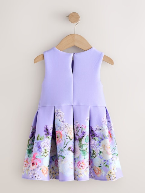 Lilac Floral Scuba Occasion Dress (3mths-7yrs)