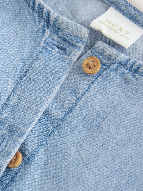 Blue Denim Short Sleeve Cotton Dress (3mths-8yrs)