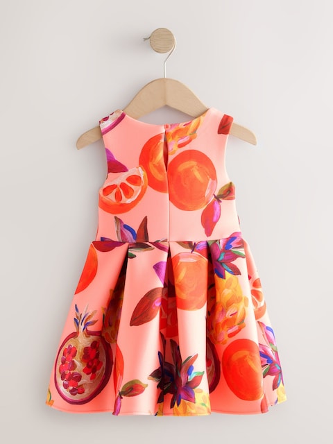 Orange Fruit Scuba Occasion Dress (3mths-7yrs)