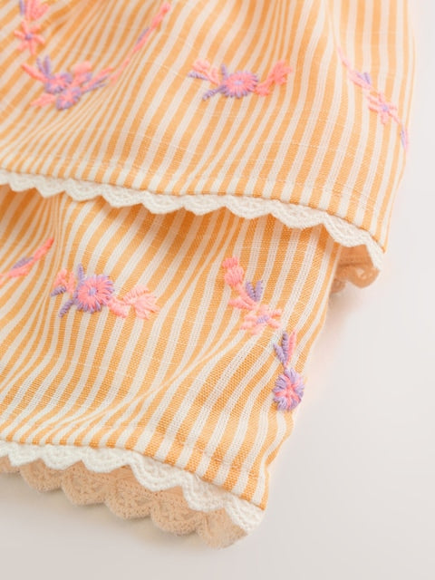Orange Stripe Woven Baby Dress and Knickers Set 2 Piece (0mths-2yrs)
