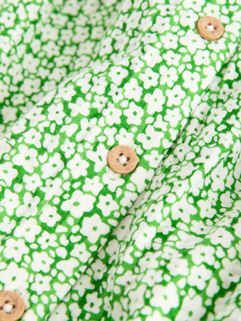 Green Ditsy Collared Summer Dress (3mths-7yrs)
