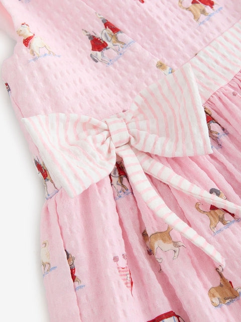 Cath Kidston Pink London Print Bow Front Prom Dress (3mths-8yrs)