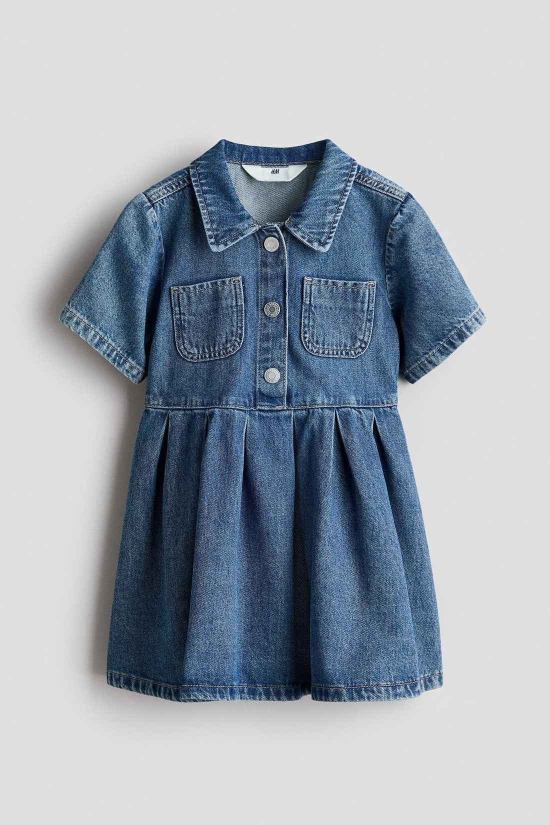 Collared denim dress