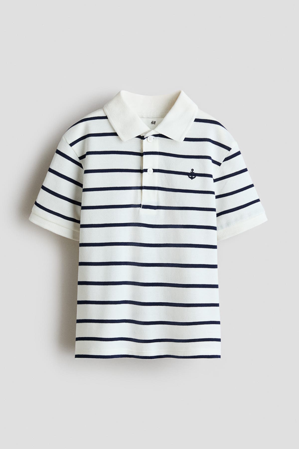 Embroidered-motif piqué polo shirt