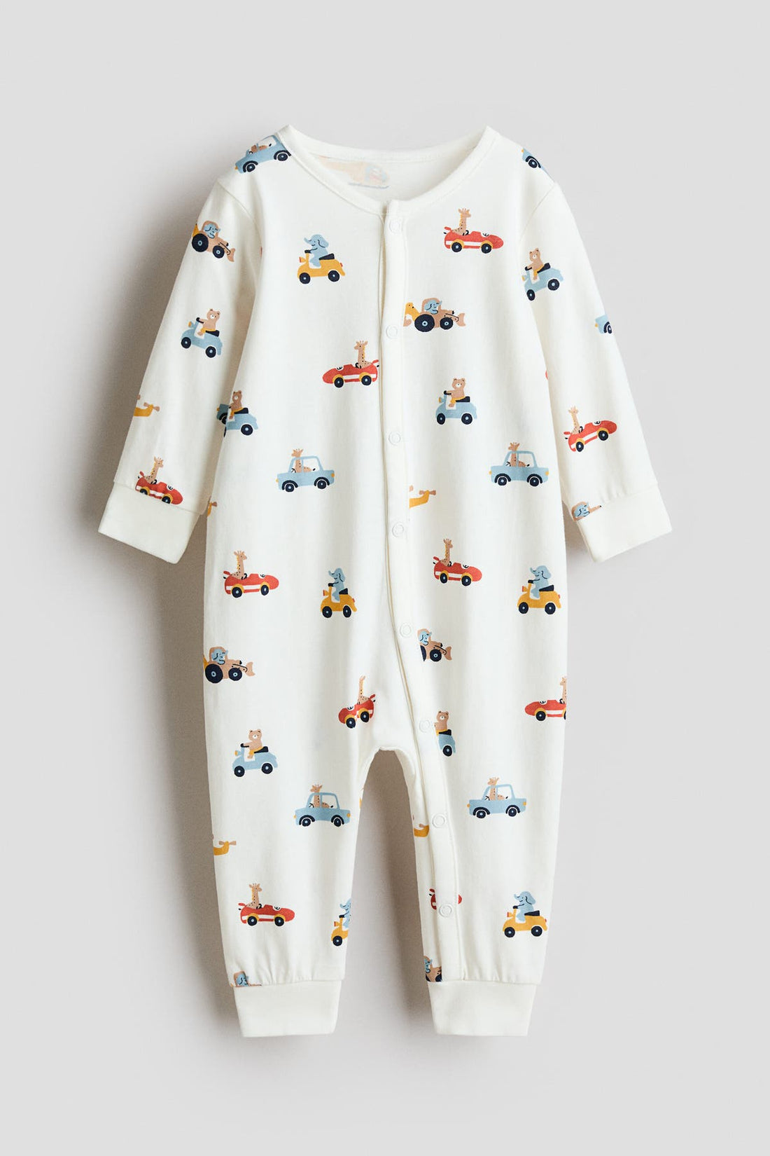 Patterned sleepsuit - White Vehicles 0 / 1-2 Months