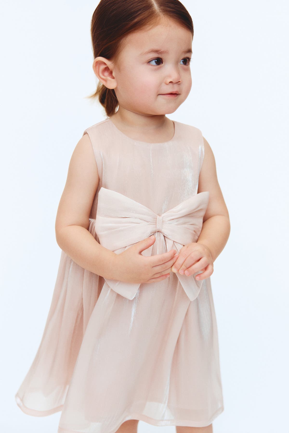 Bow-detail organza dress