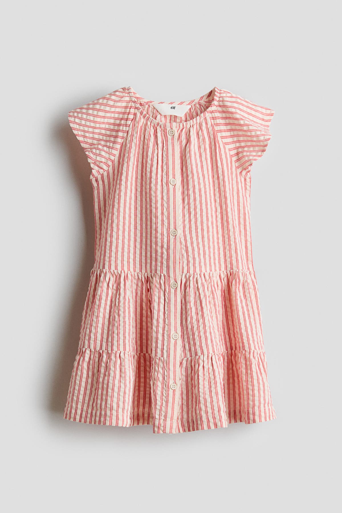 Tiered seersucker dress