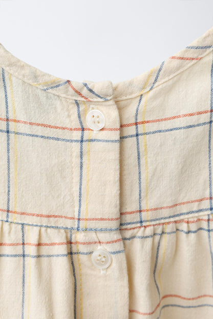 EMBROIDERED CHECK DRESS AND BRIEFS