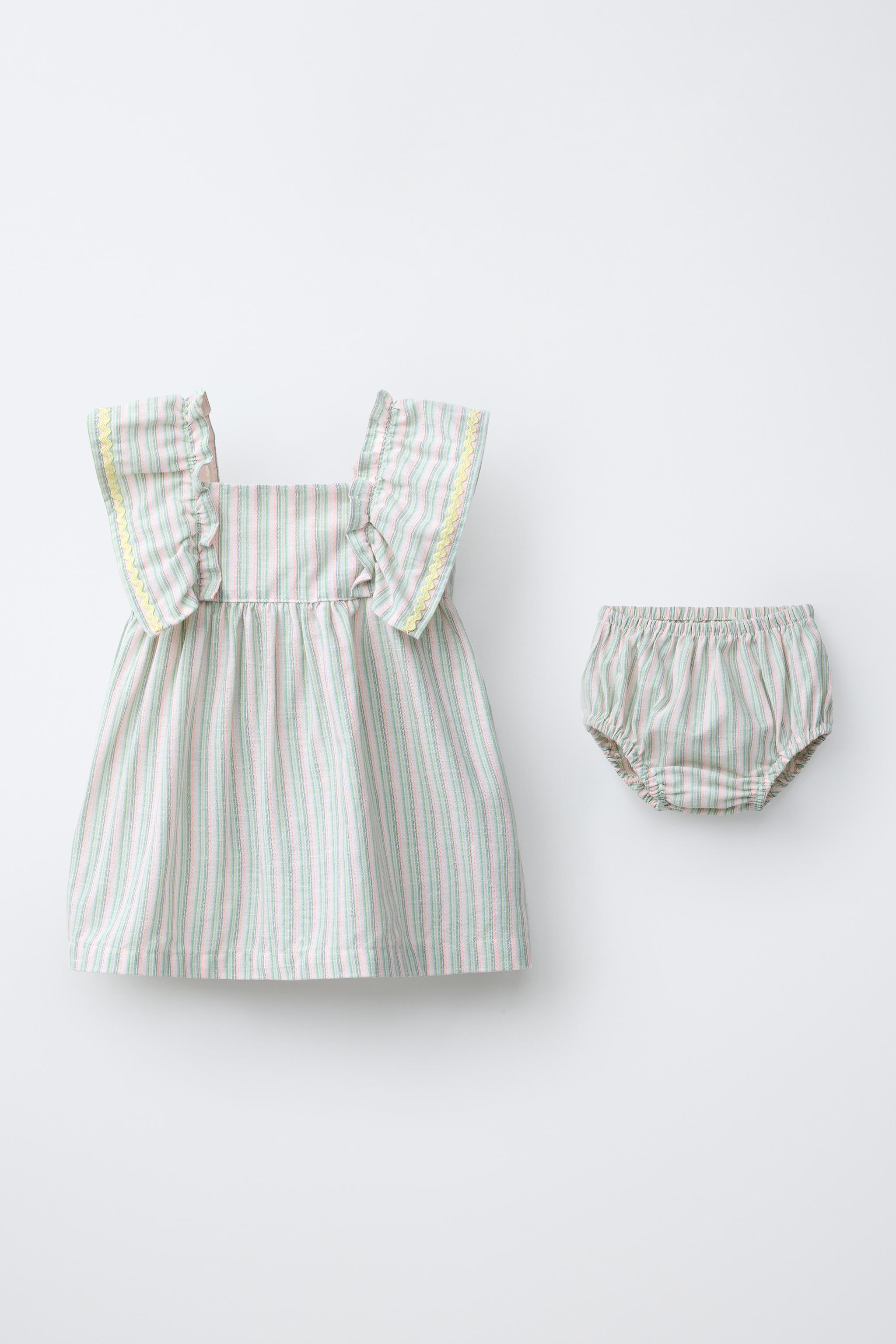 WAVY TRIM DRESS AND BRIEFS - Sea green / 12-18 months (86 cm)