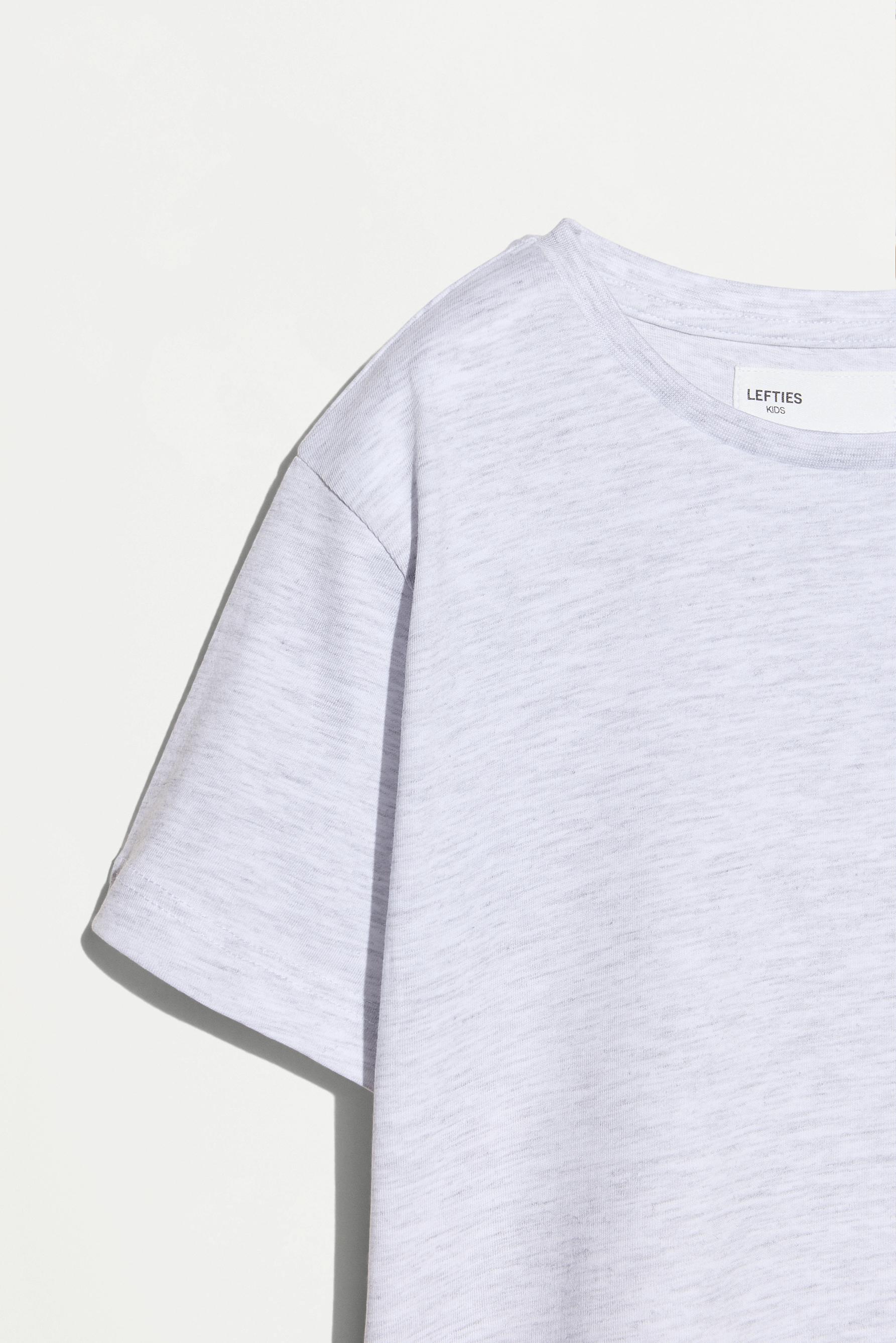 4-pack of plain T-shirts - PALE GREY / 11-12 years