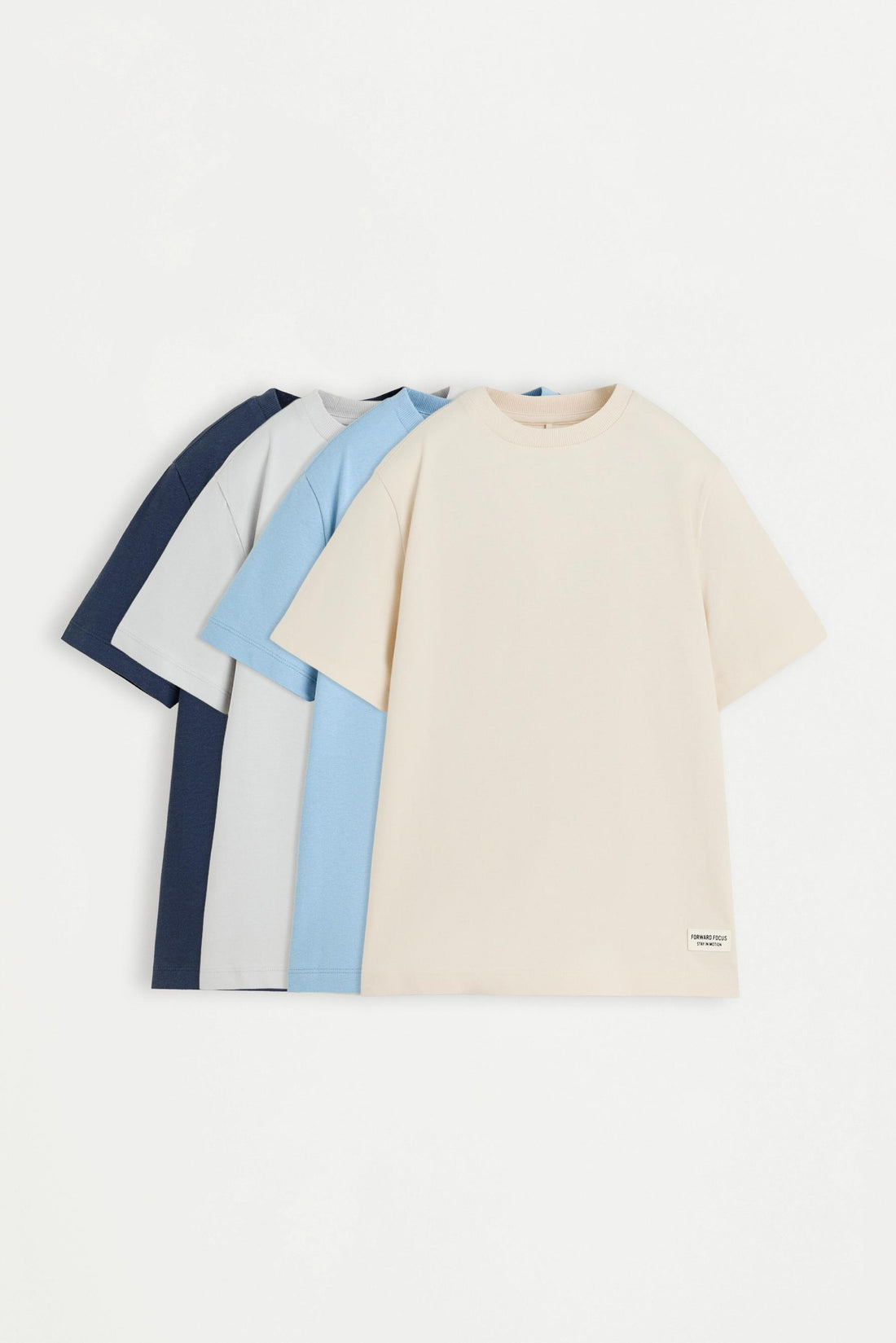 4-pack of plain T-shirts - PALE BLUE / 11-12 years