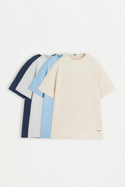 4-pack of plain T-shirts - PALE BLUE / 11-12 years