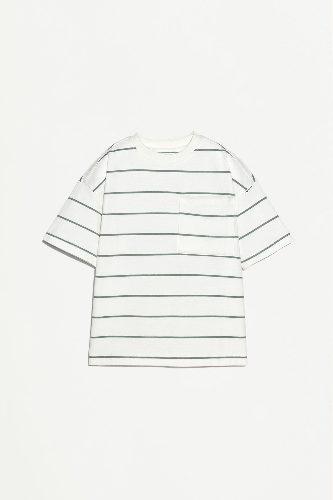 Striped heavy jersey T-shirt - FADED GREEN / 11-12 years