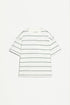 Striped heavy jersey T-shirt - FADED GREEN / 11-12 years